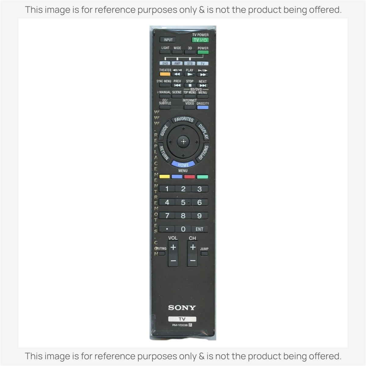 Sony RM-YD038 TV Remote Control - RMYD038