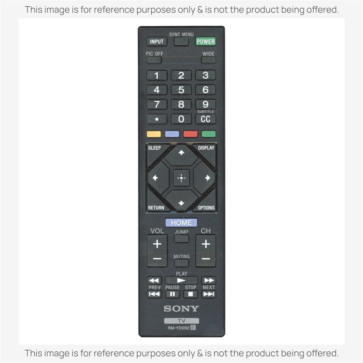 Sony RM-YD092 TV Remote Control - RMYD092