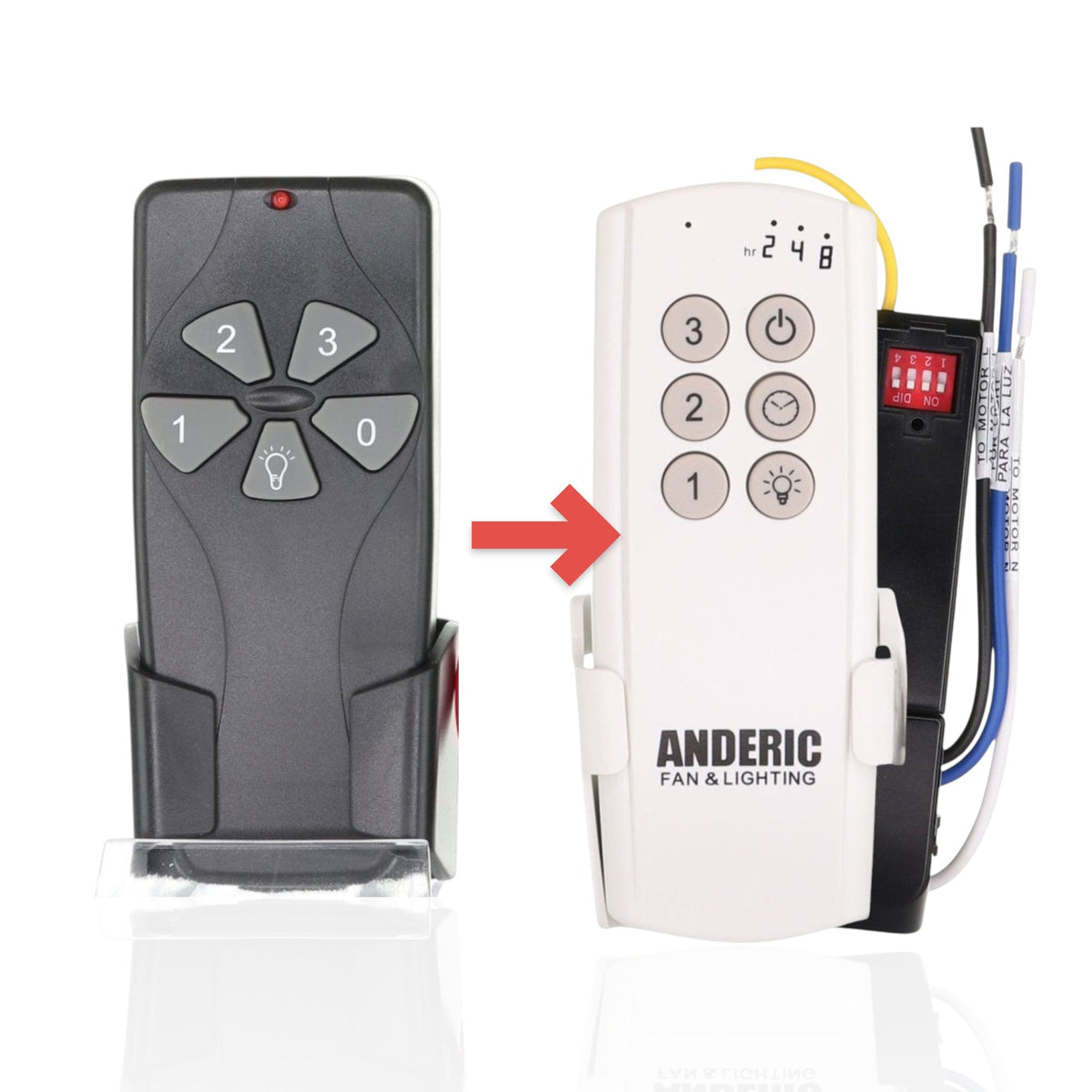 Anderic FAN53TB Universal AC Remote Control Add-on Ceiling Fan Key | 315MHz