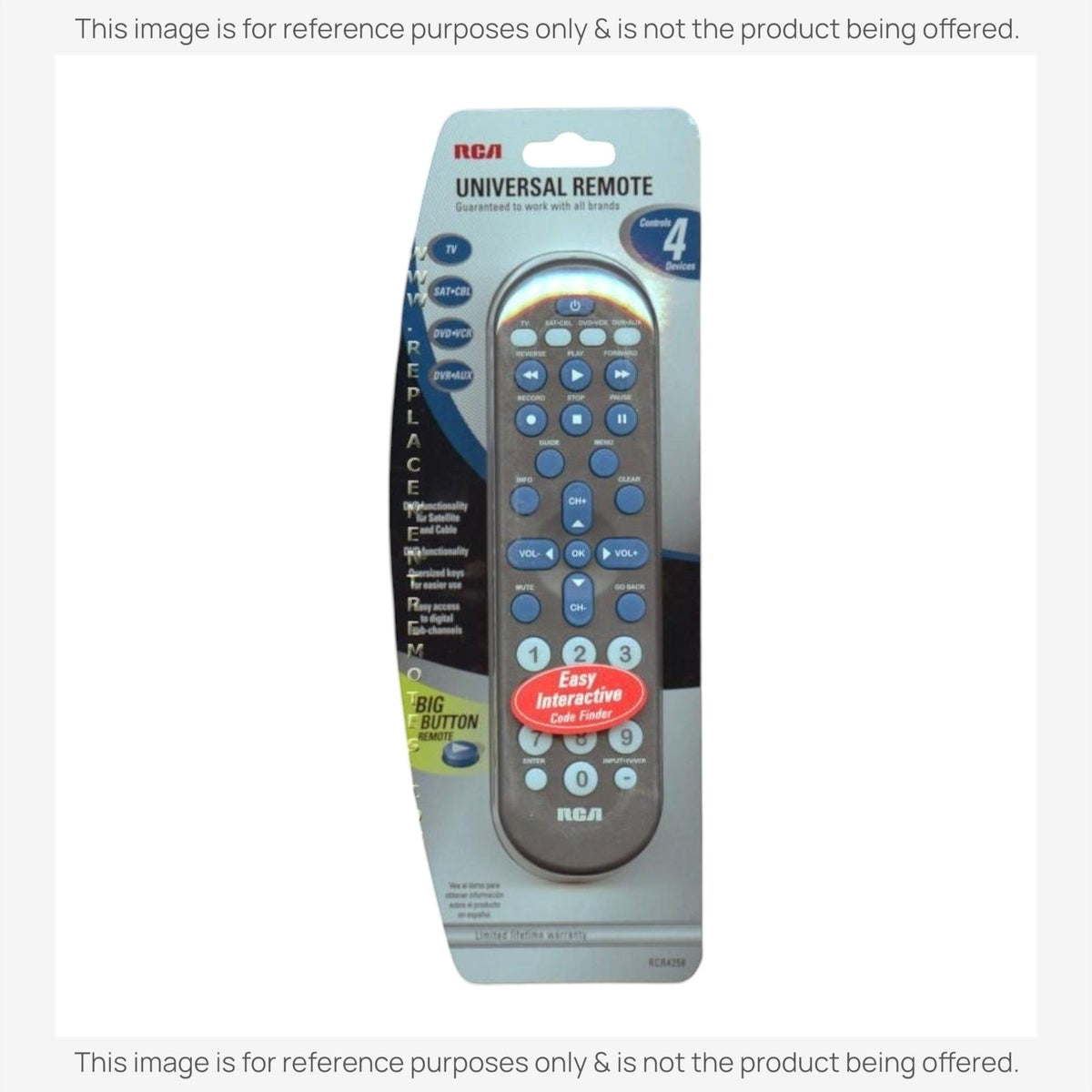RCA RCR4258 4-Device Universal Remote Control
