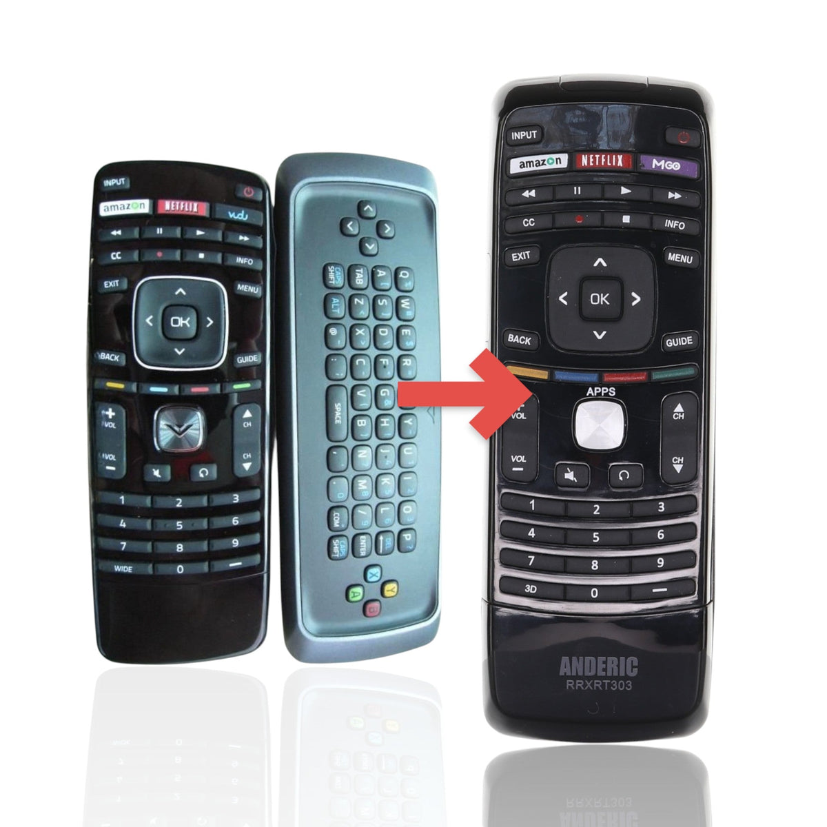 Vizio XRT300 XRV1TV TV Remote Control - 0980-0306-0911