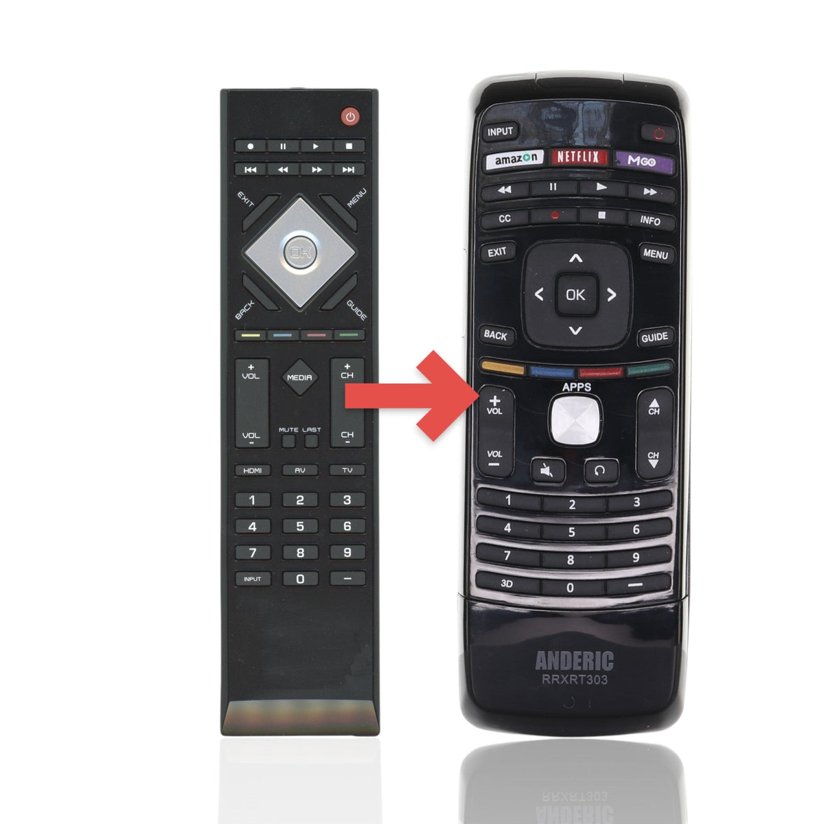 Vizio VR15 TV Remote Control - RC-R7050-20, E470VLE