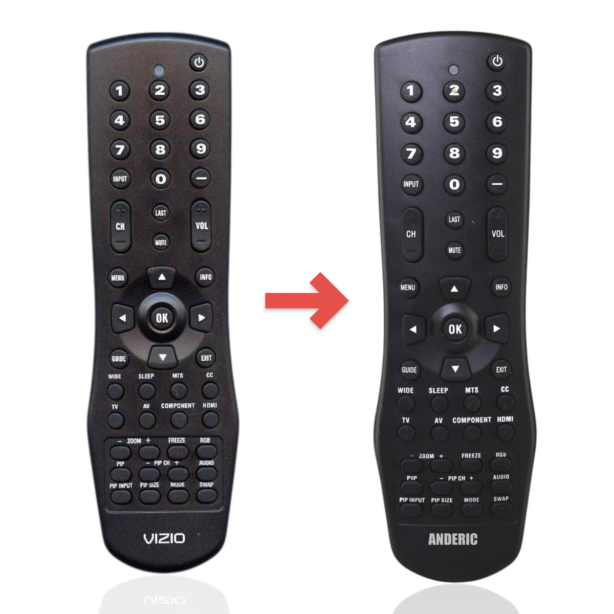 Vizio VR1 TV Remote Control - 098003049160