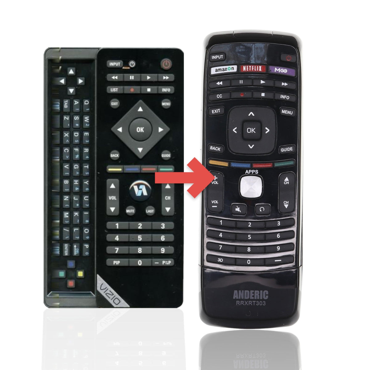 Vizio VUR10 Bluetooth TV Remote Control with QWERTY keyboard