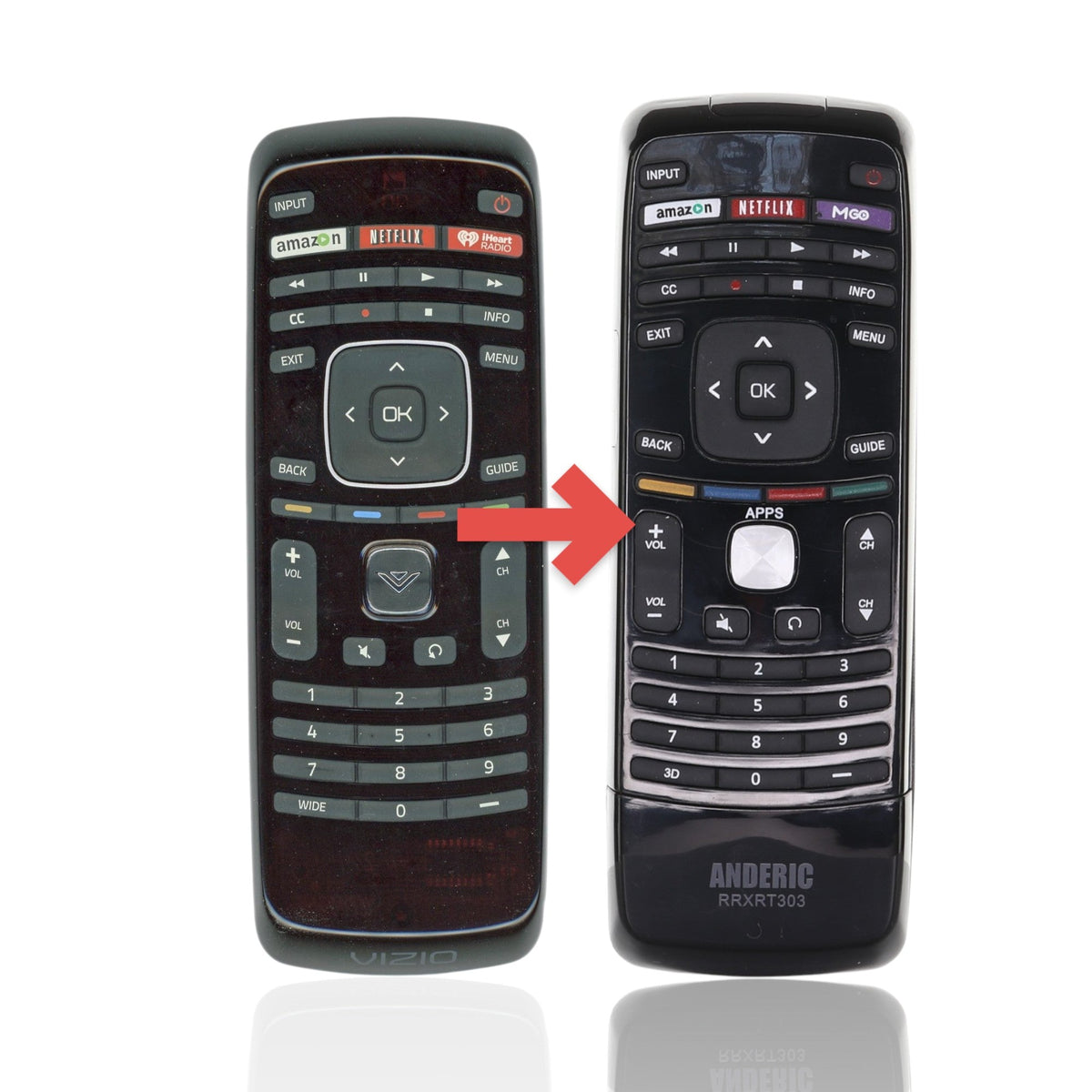 Vizio XRT112 TV Remote Control - 098003061022