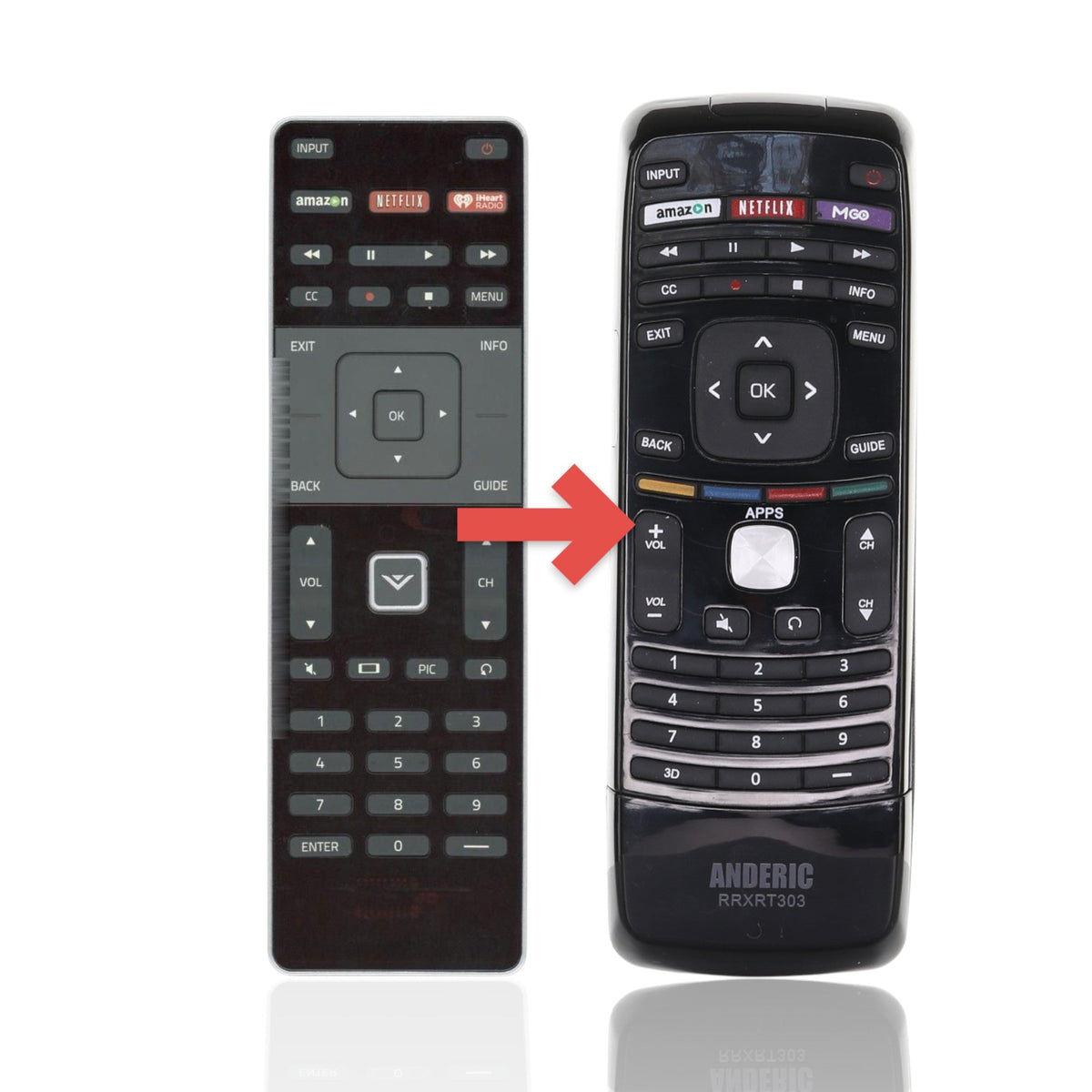 Vizio XRT500 with QWERTY Keyboard TV Remote Control - 600155600886G