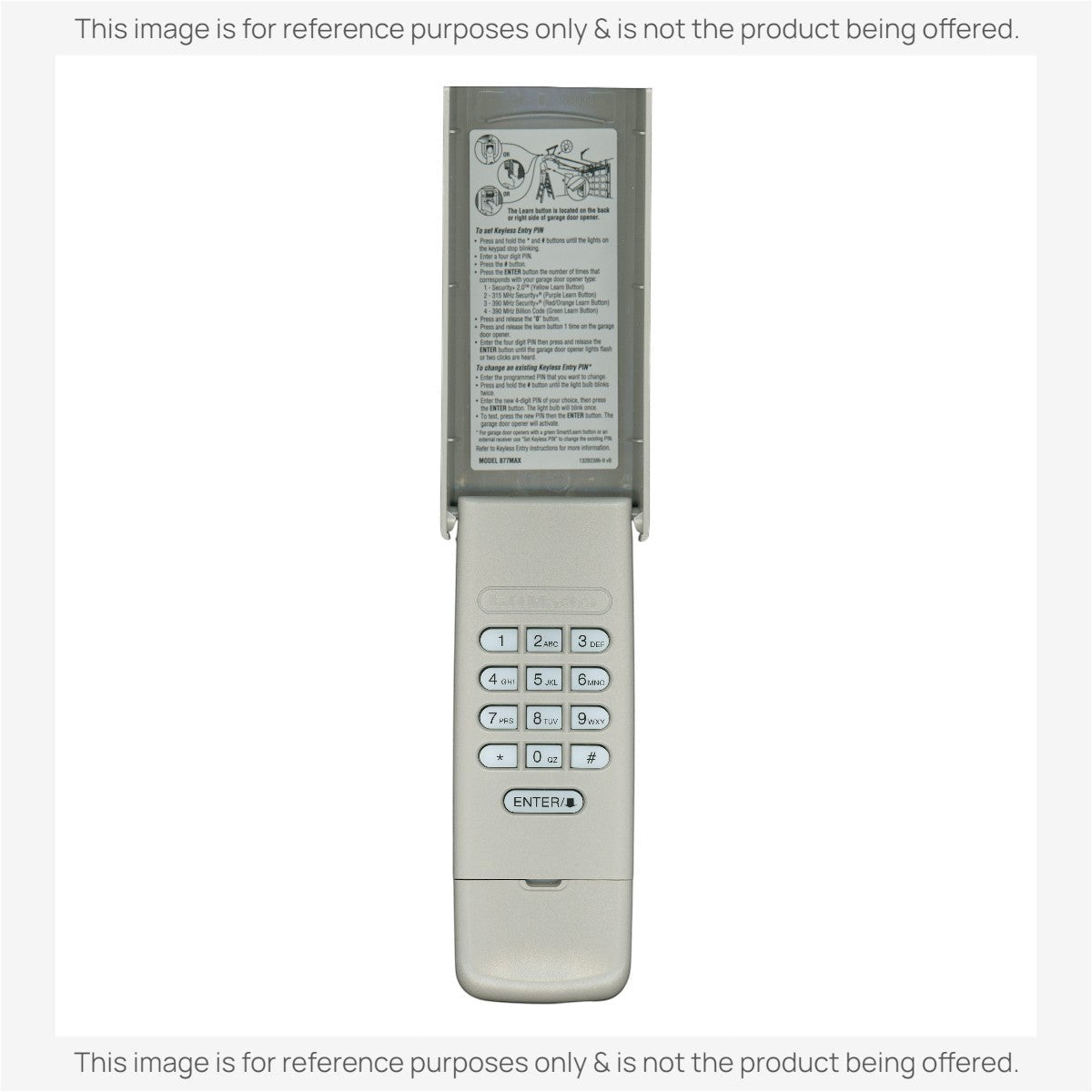 LiftMaster 877MAX wireless keypad Garage Door Opener Remote Control