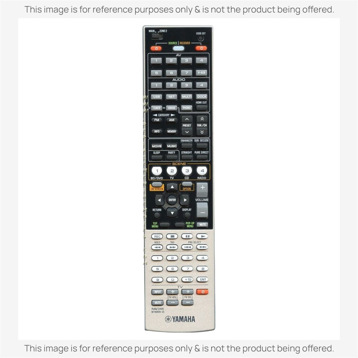 Yamaha RAV346 Receiver Remote Control