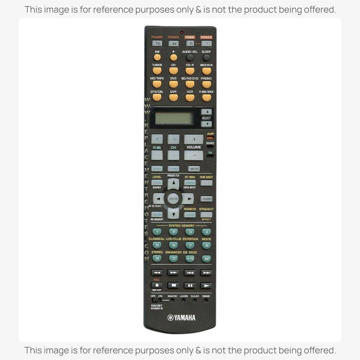 Yamaha RAV367 Receiver Remote Control