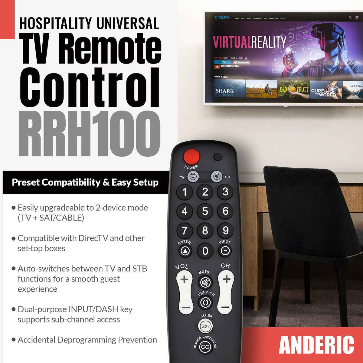 RCA RCRH02BR 1-Device Universal Remote Control