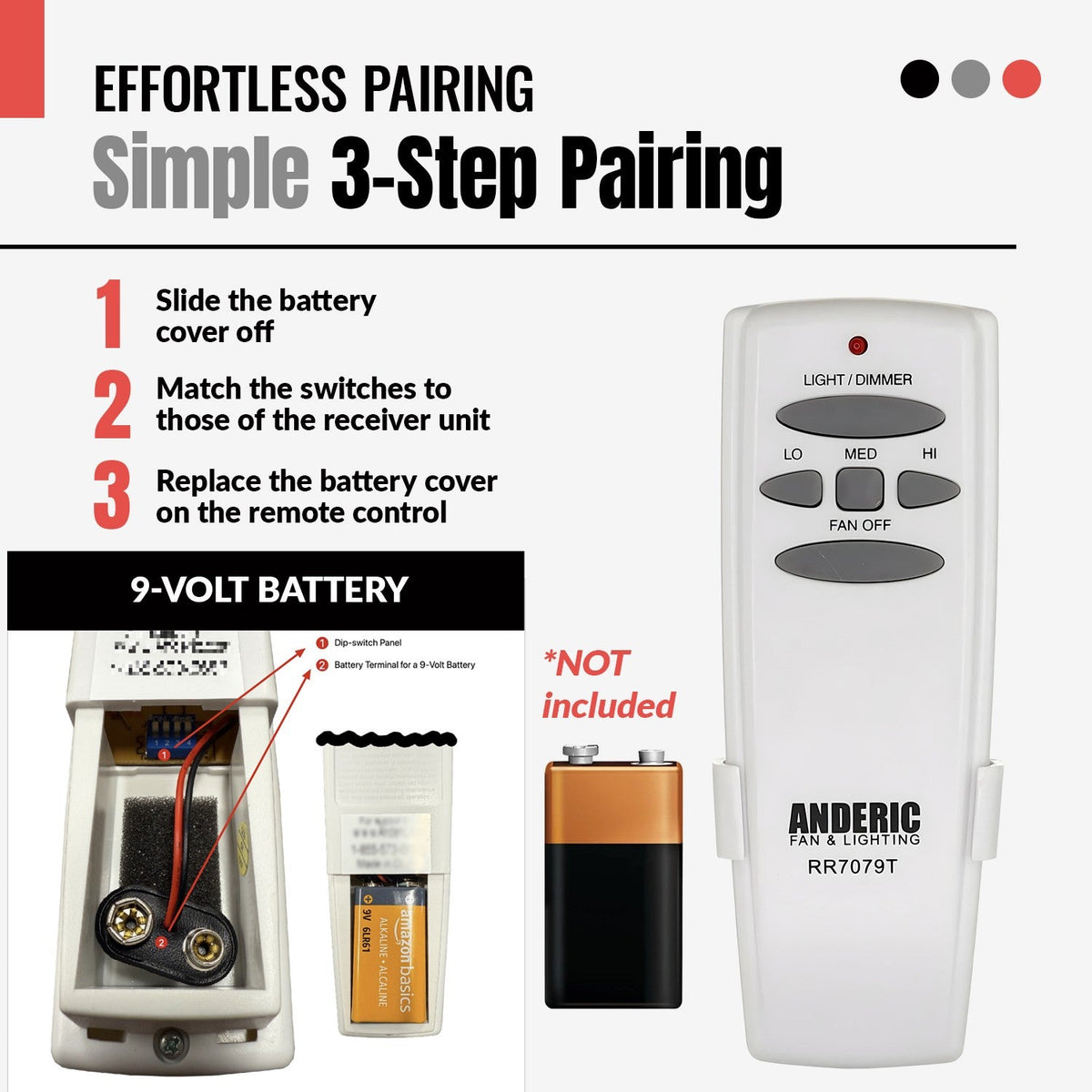 Hampton Bay UC7078T FAN-HD CHQ7078T Ceiling Fan Remote Control - UC7078T