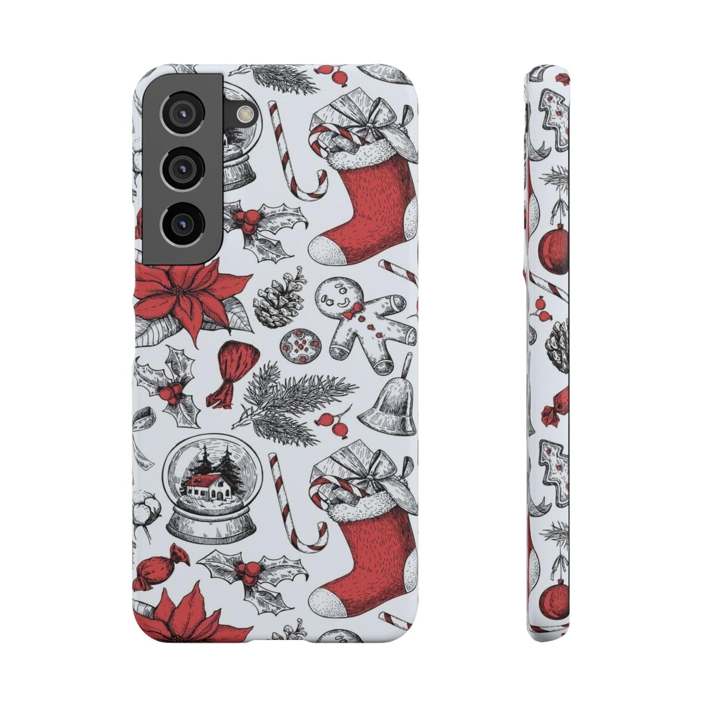 Samsung Clear Silicone Phone Case with Christmas Holiday Pattern – Festive Protection for Your Device
