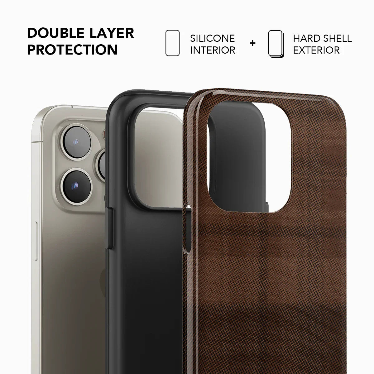 Chestnut | Brown Flannel Minimalist Phone Case