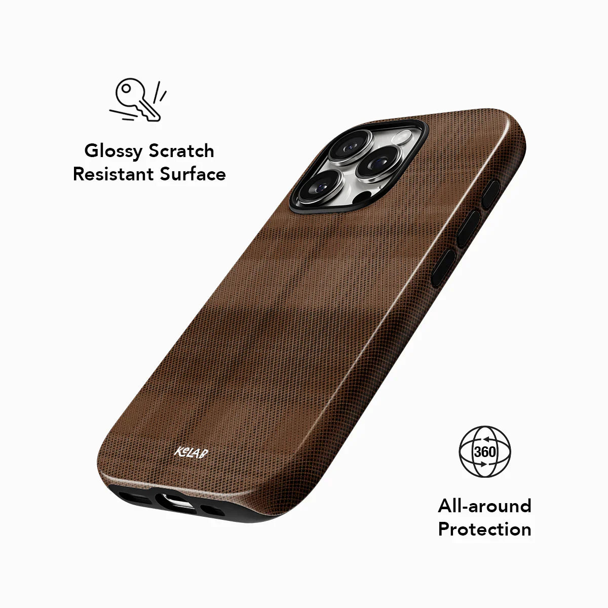 Chestnut | Brown Flannel Minimalist Phone Case