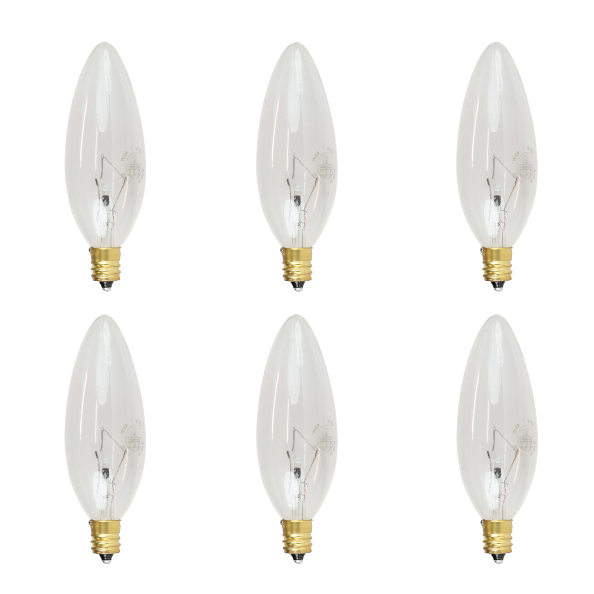 Foundation™ 40-Watt Full Spectrum Incandescent Dimmable Light Bulb - 3000K Soft White, E12 Candelabra Base, Torpedo - 6-Pack