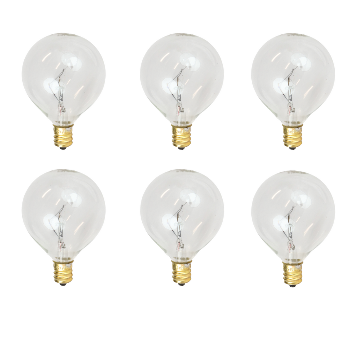 Foundation™ 40-Watt Full Spectrum Incandescent Dimmable Light Bulb - 3000K Soft White, E12 Candelabra Base, Globe - 6-Pack