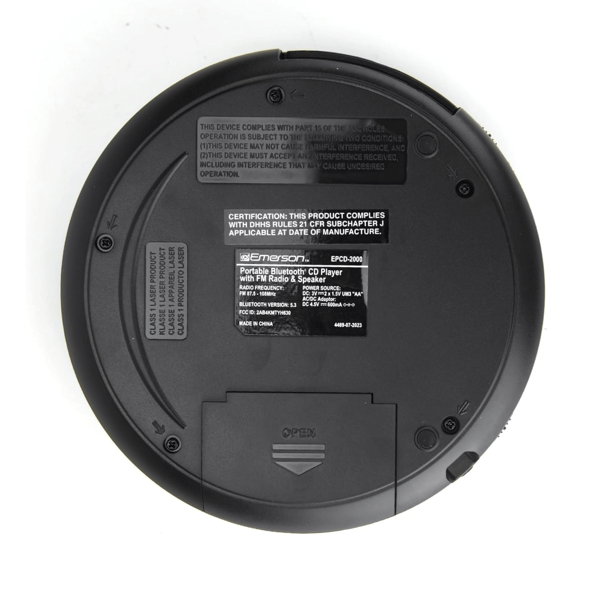 Emerson Portable Bluetooth CD Player w FM Radio, Speaker and Programmable Memory