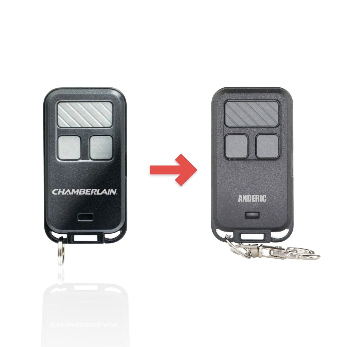 Chamberlain 956EVC-P2 3-Button Keychain For all Chamberlain with Learn key Garage Door Opener Remote Control