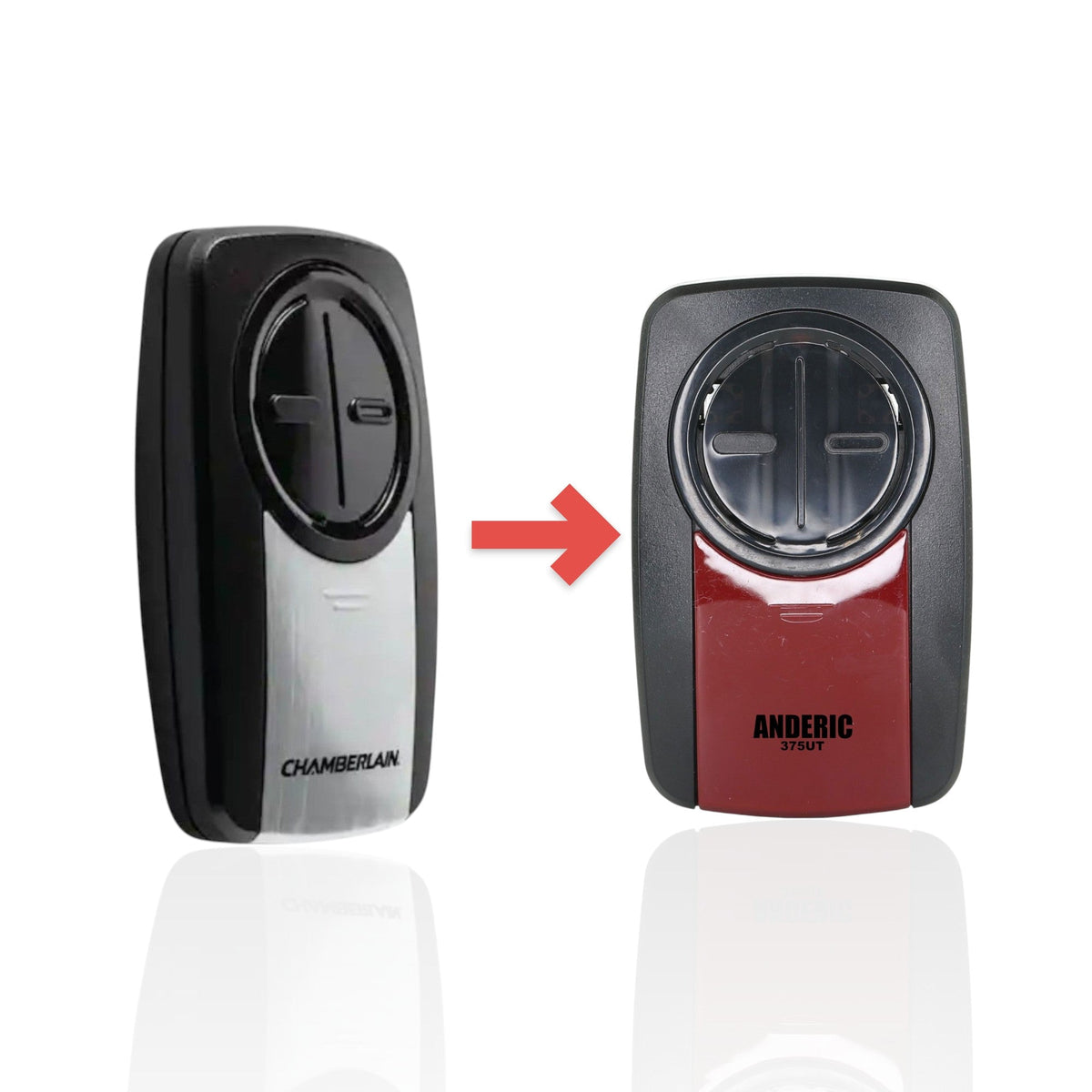 Chamberlain KLIK5U-SS Universal Clicker with Learn button Garage Door Opener Remote Control