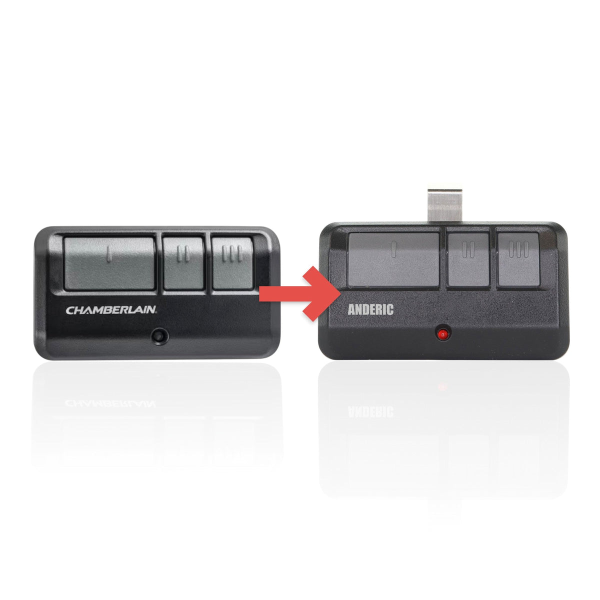 Chamberlain 953EVC-P2 3-Button For all Chamberlain with Learn key Garage Door Opener Remote Control