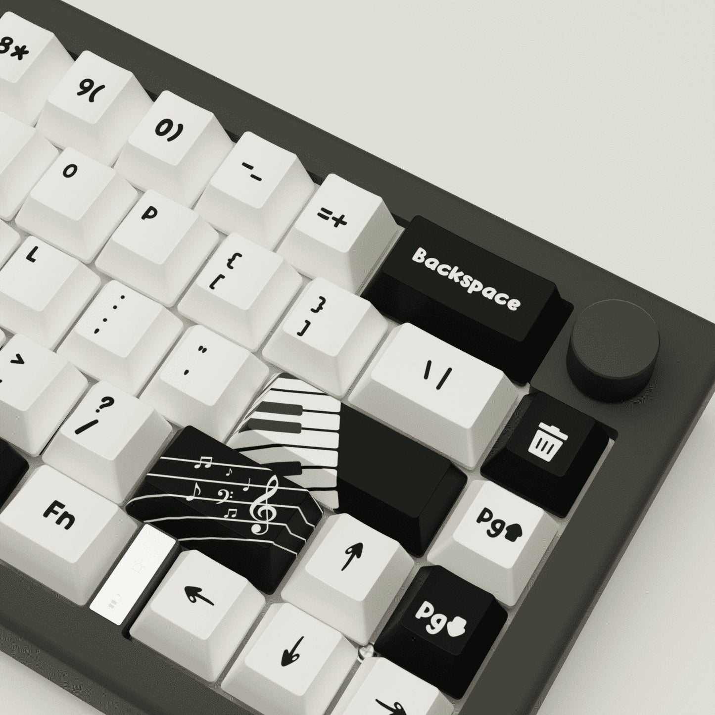 Classic Piano Design Keycaps and Mechanical Keyboard