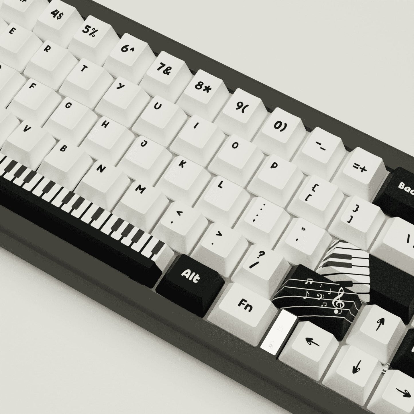 Classic Piano Design Keycaps and Mechanical Keyboard