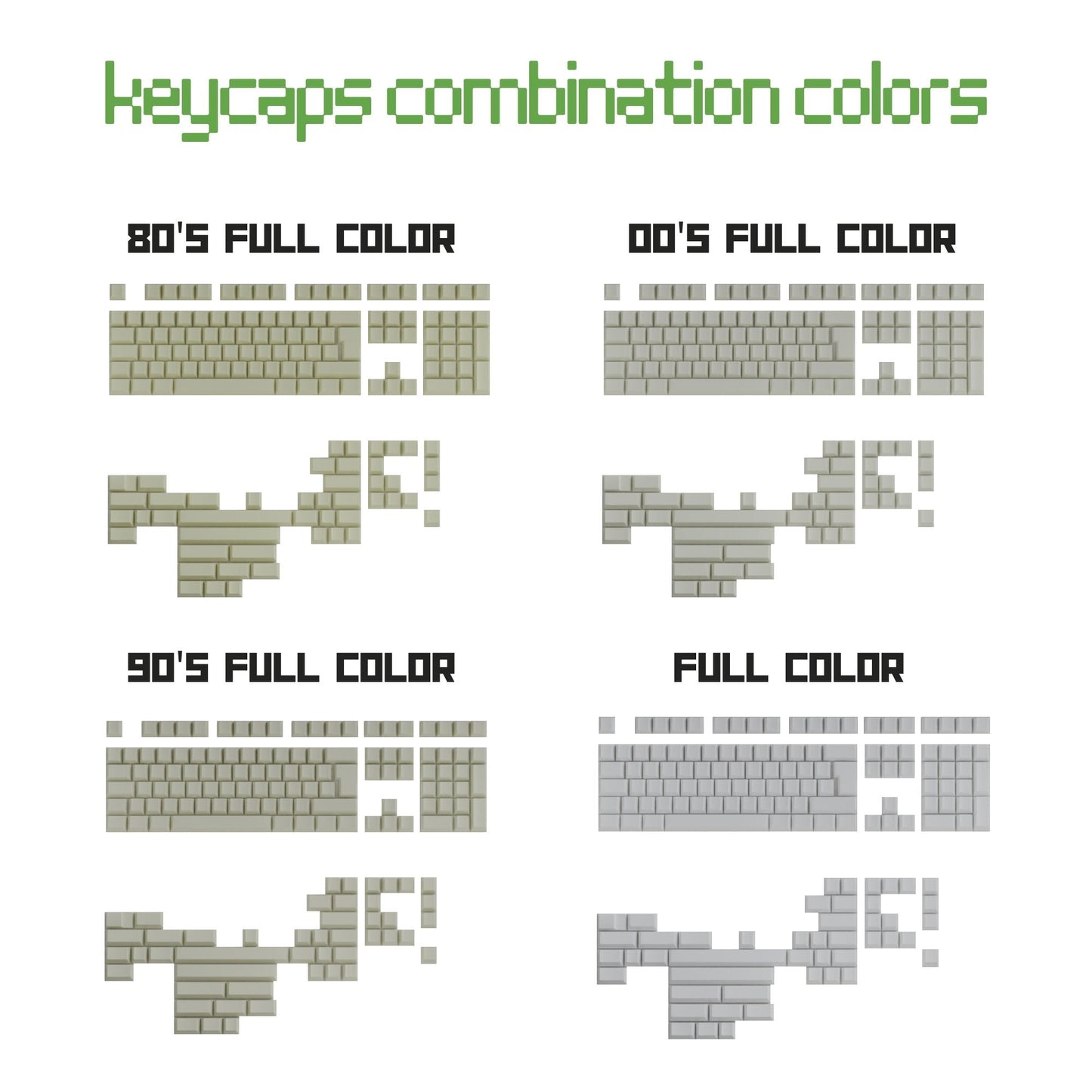 Colemak Classic Vintage Keycaps Set | Retro Keycaps