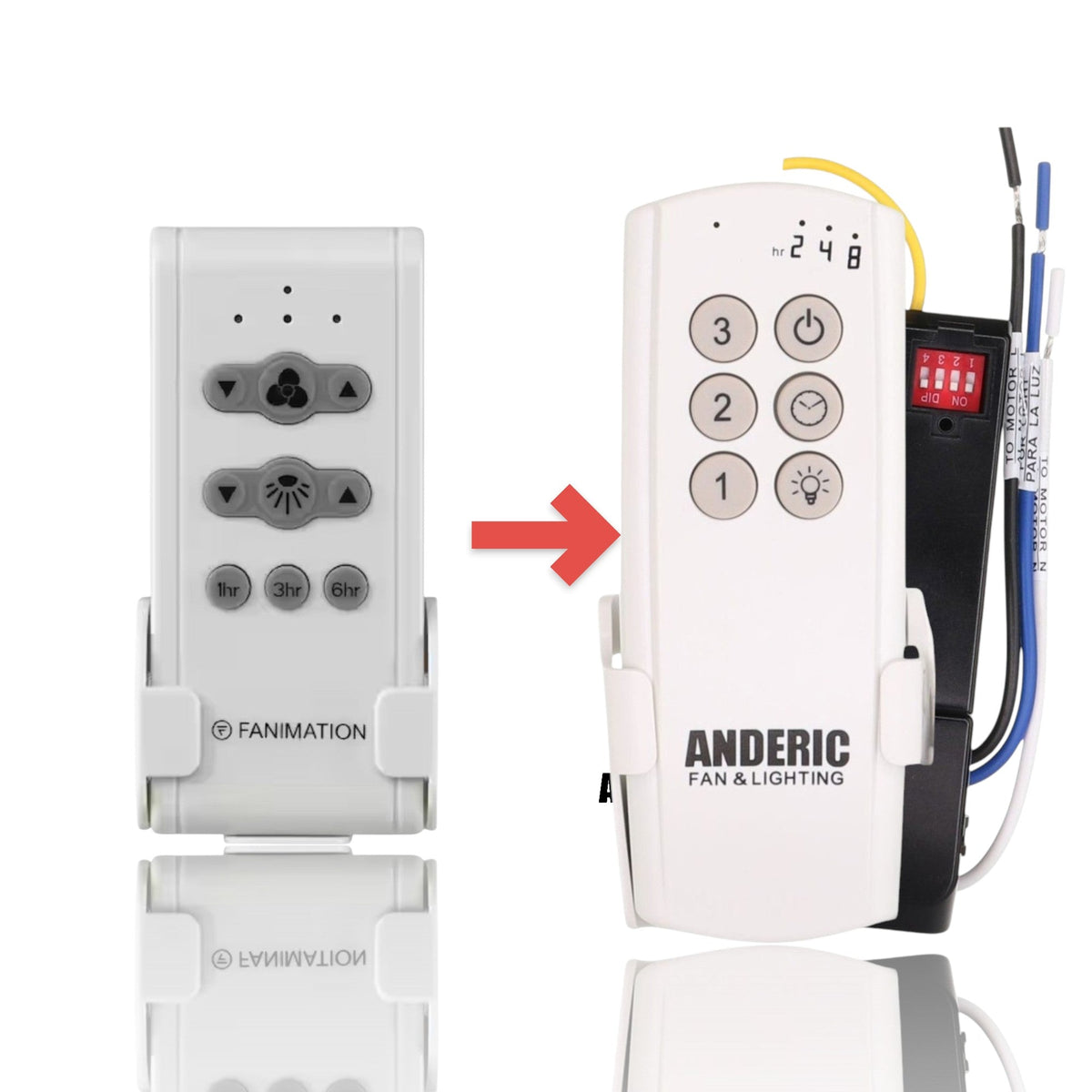 Fanimation 3-Speed Remote Control with Receiver Non-Reversing Kit - KUJCE10611 - CR500