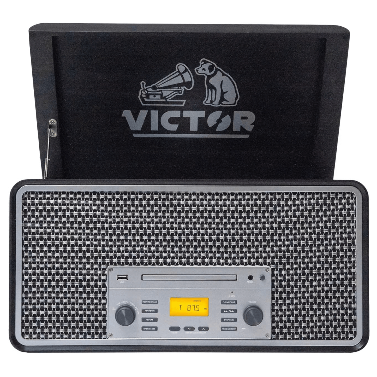 Victor Monument 8-in-1 Wood Music Center Graphite - Refurbished