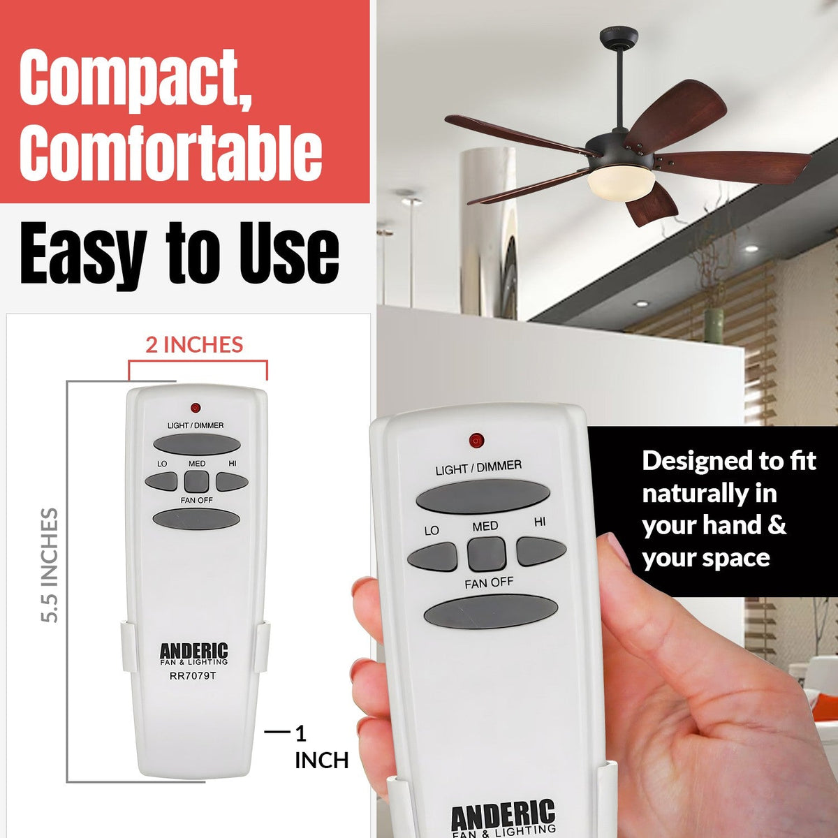 Hampton Bay UC7078T FAN-HD CHQ7078T Ceiling Fan Remote Control - UC7078T