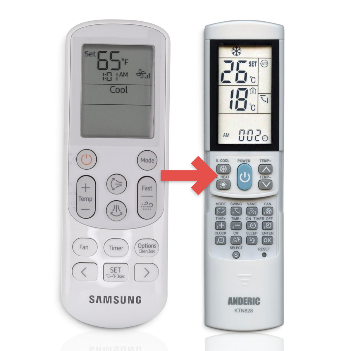 Samsung DB96-25318V Air Conditioner Remote Control - DB9625318V