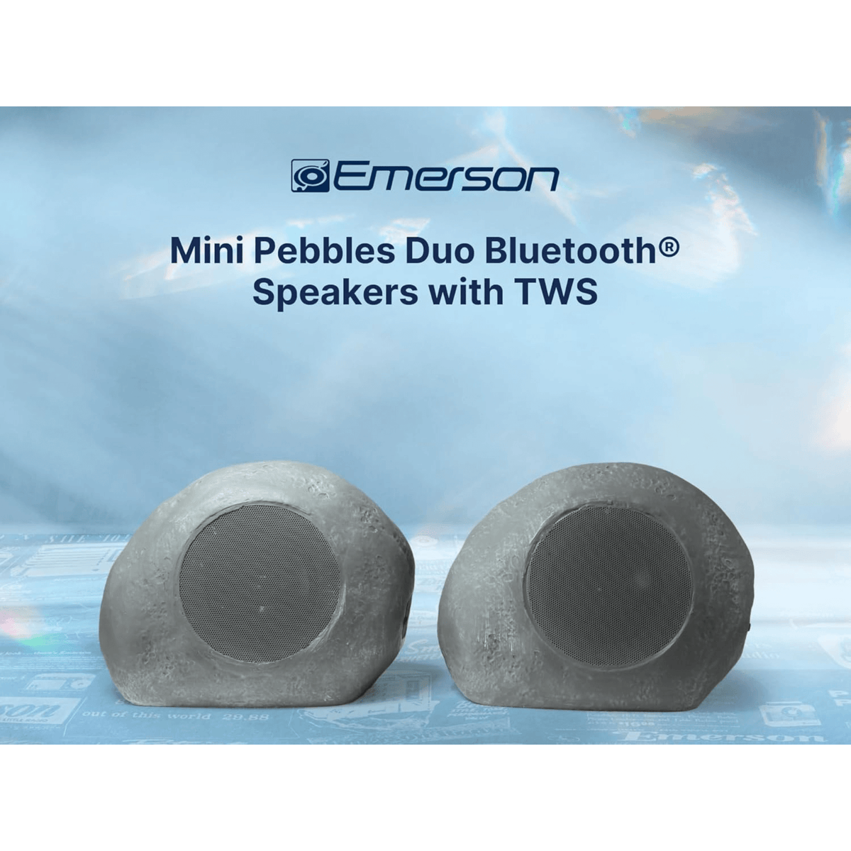Emerson 1-Pair Mini Pebbles Duo Bluetooth Speakers with TWS