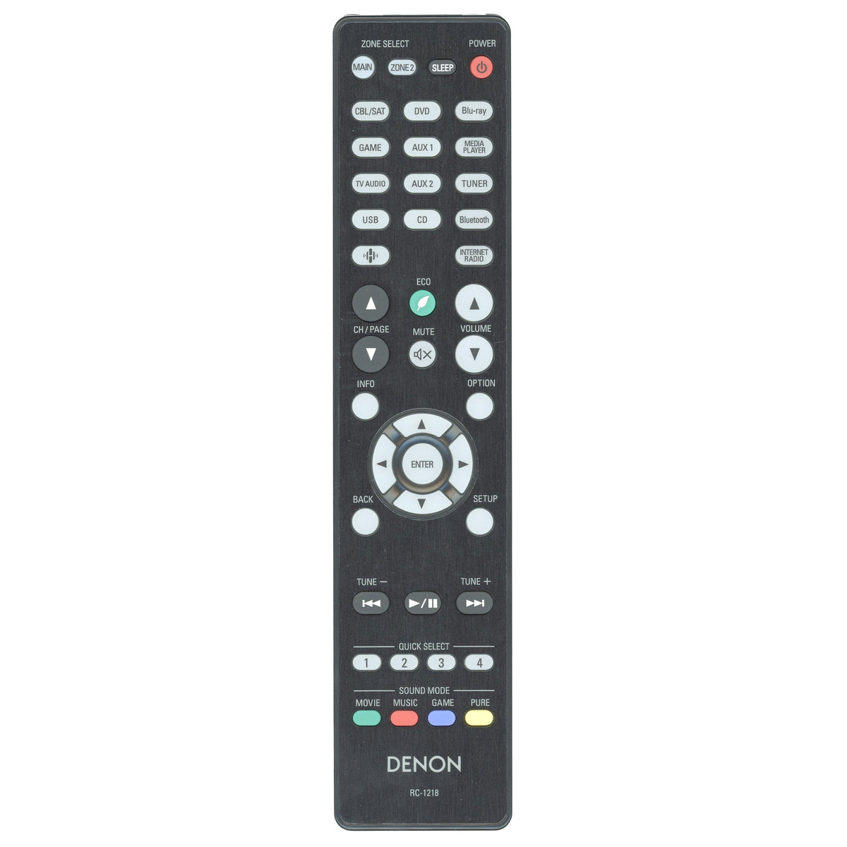Denon RC-1218 A/V Receiver Remote Control | IR - 30701024600AD