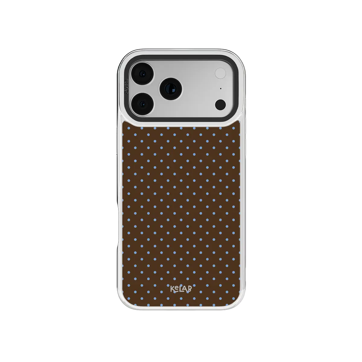Blueberry Espresso | Brown Blue Polka Dot Phone Case
