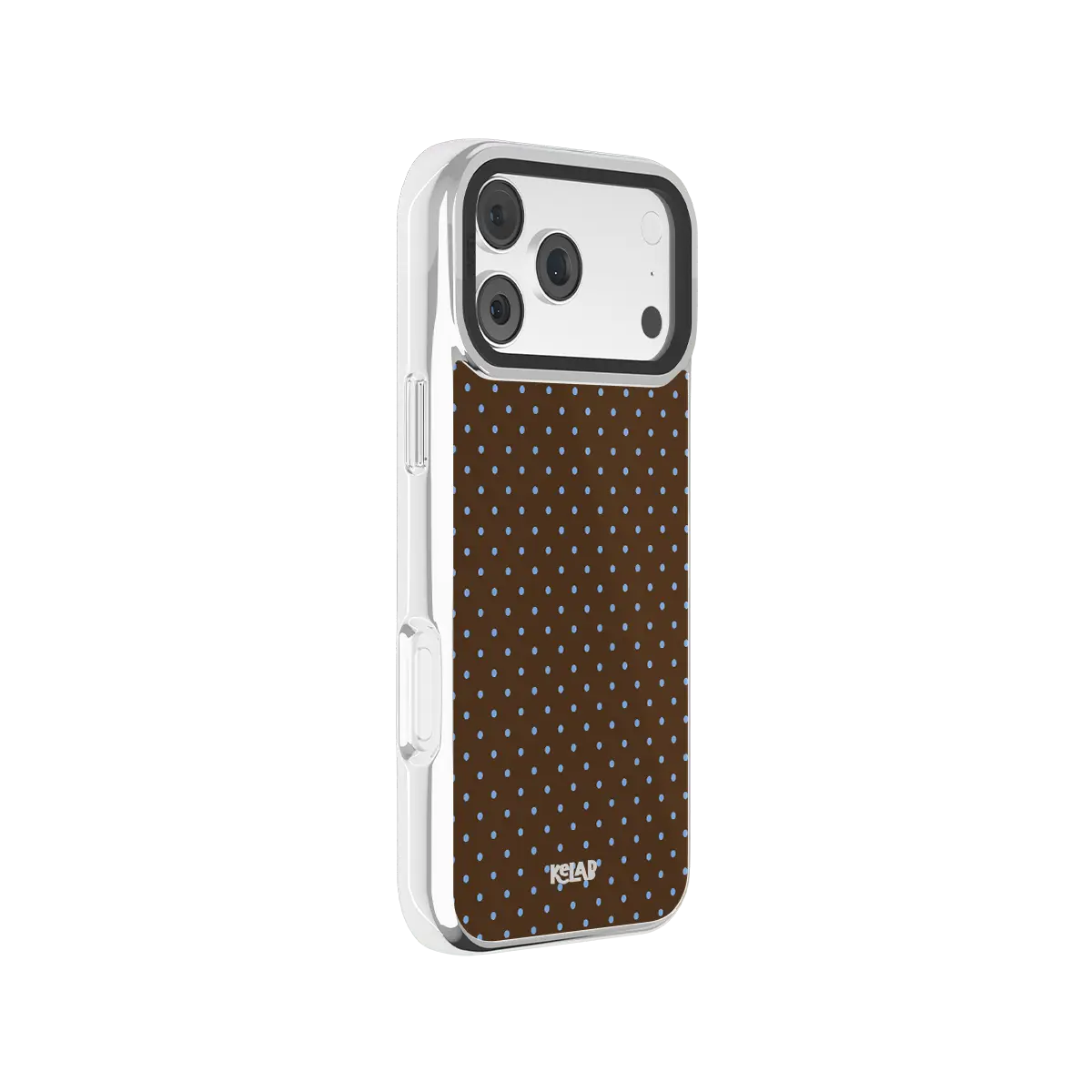 Blueberry Espresso | Brown Blue Polka Dot Phone Case