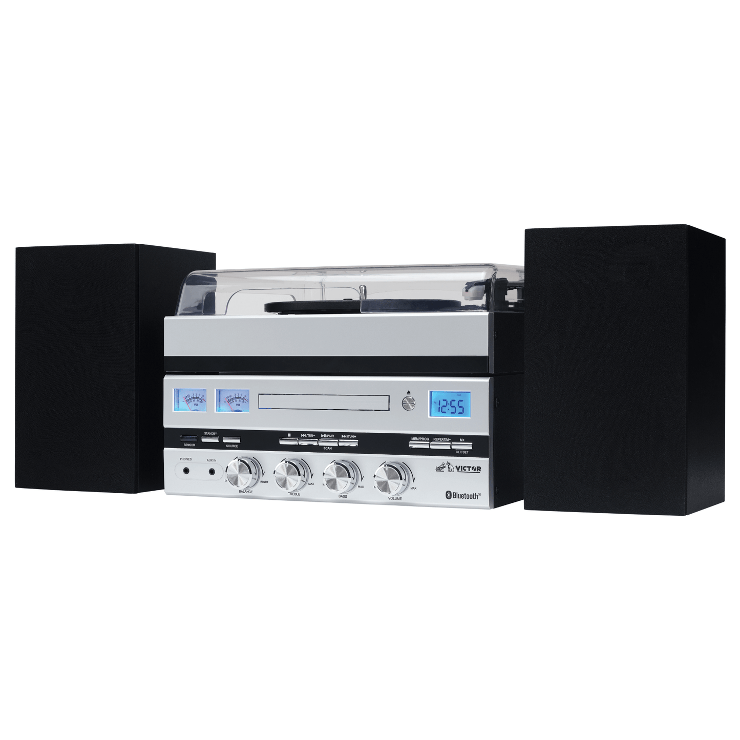 Victor Geneva 5-in-1 Desktop Music Center w Streaming Capabilities and FM Radio