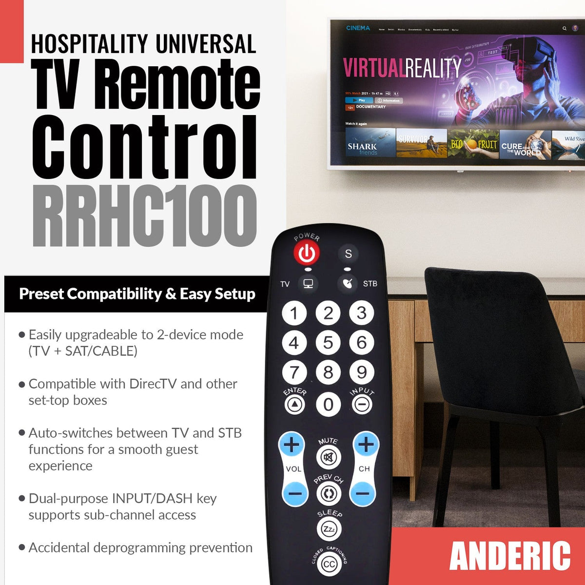 RCA RCRHM02BR 1-Device Universal Remote Control
