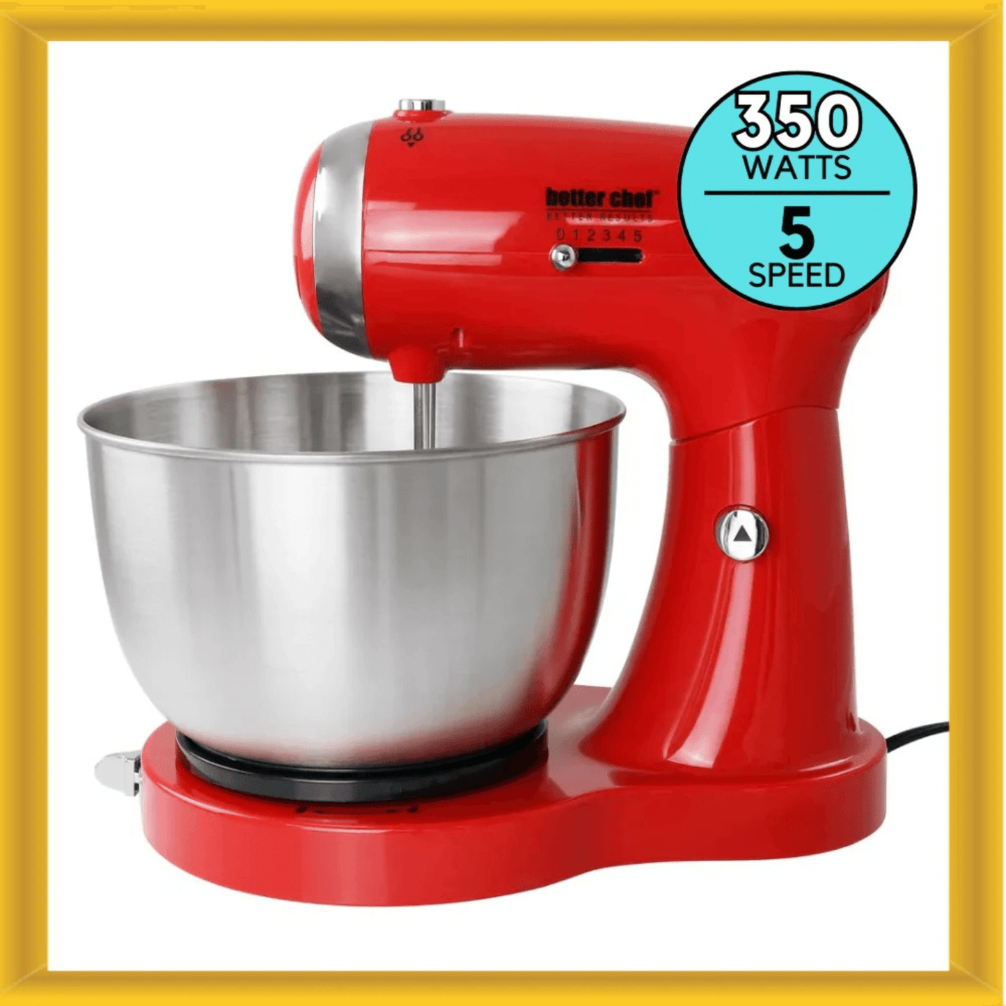 Better Chef 350W Classic Stand Mixer with Stainless Steel Bowl