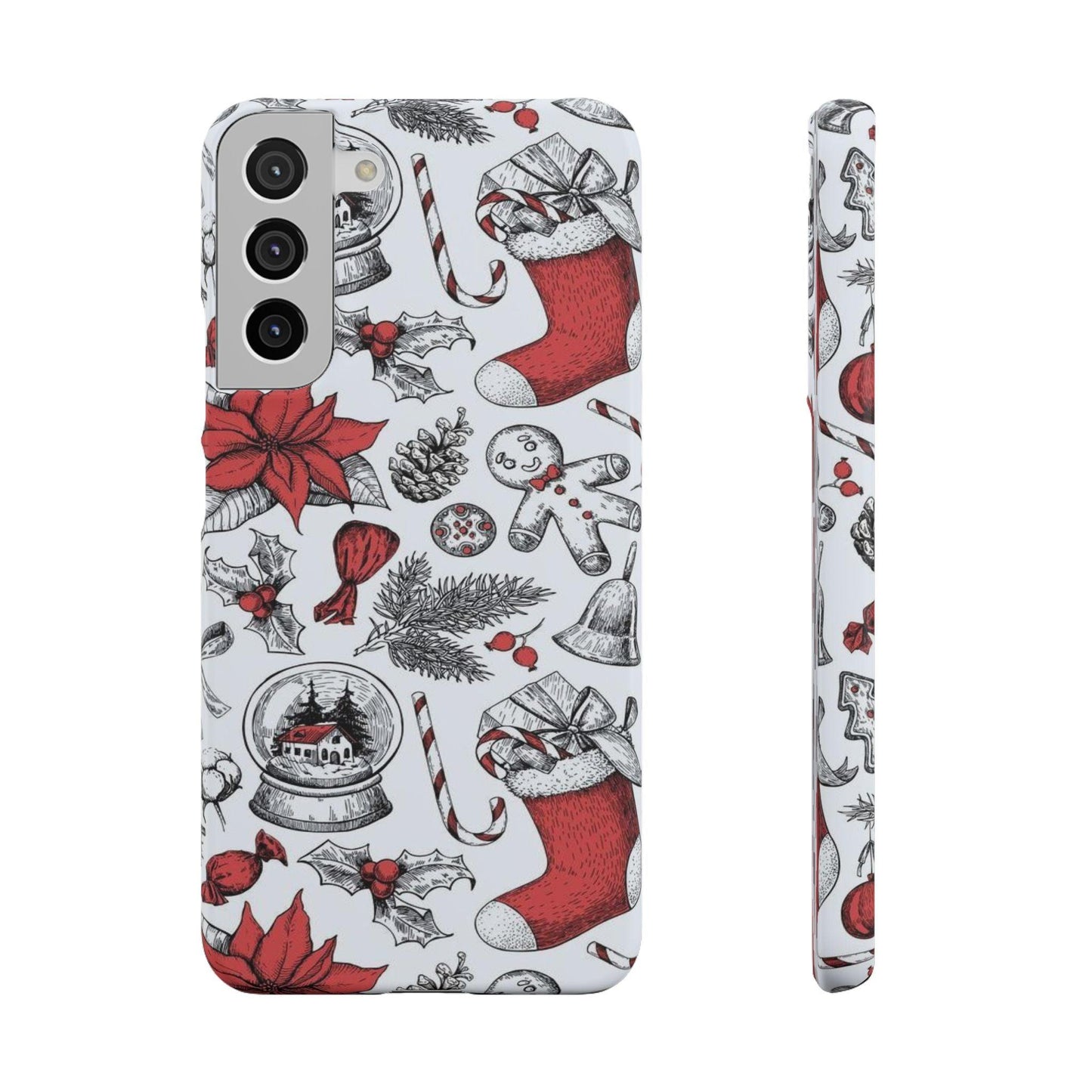 Samsung Clear Silicone Phone Case with Christmas Holiday Pattern – Festive Protection for Your Device