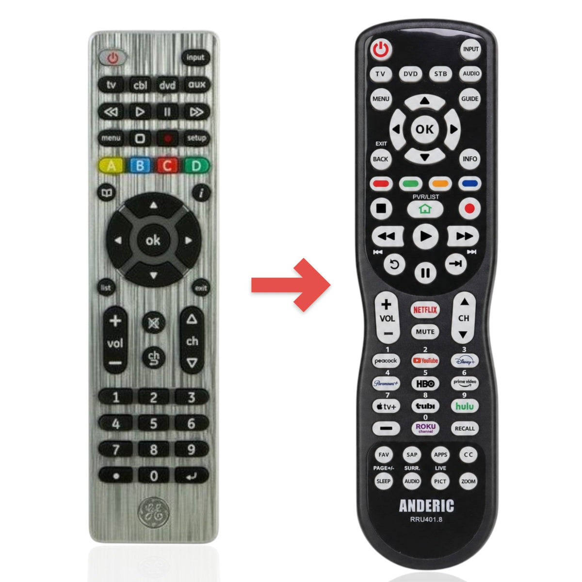 GE General Electric 10352 4-Device Universal Remote Control