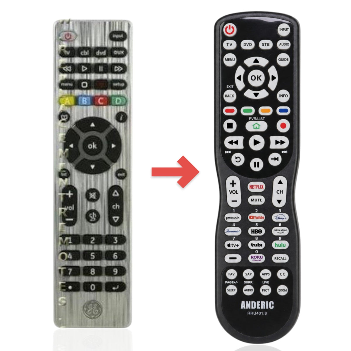 GE General Electric 11695 4-Device Universal Remote Control