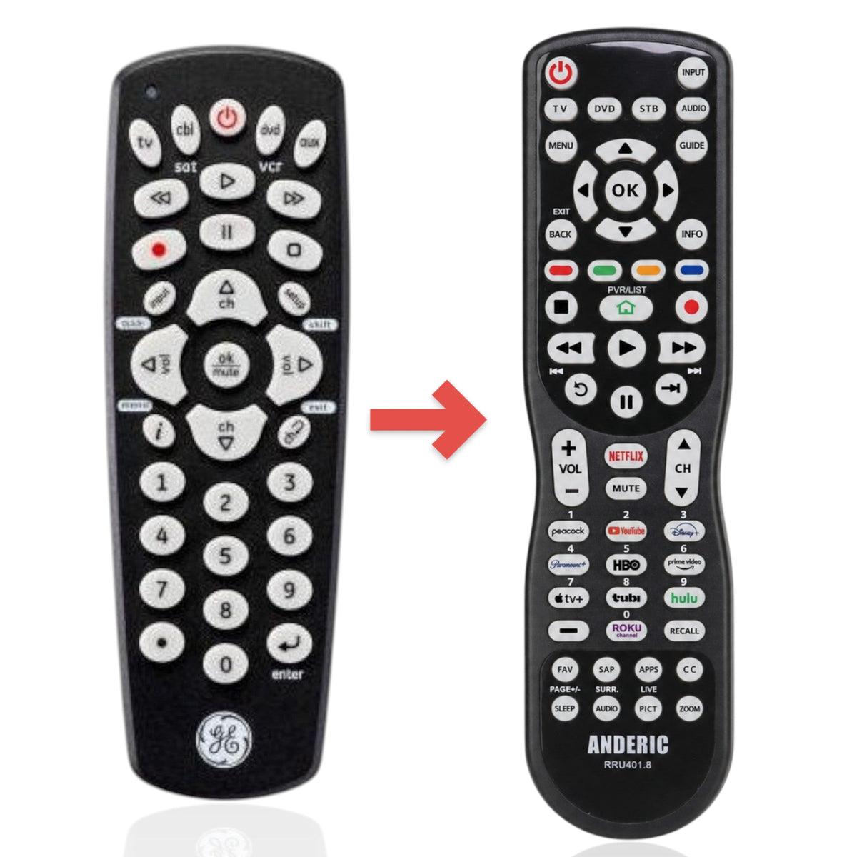 GE General Electric 27985 4-Device Universal Remote Control