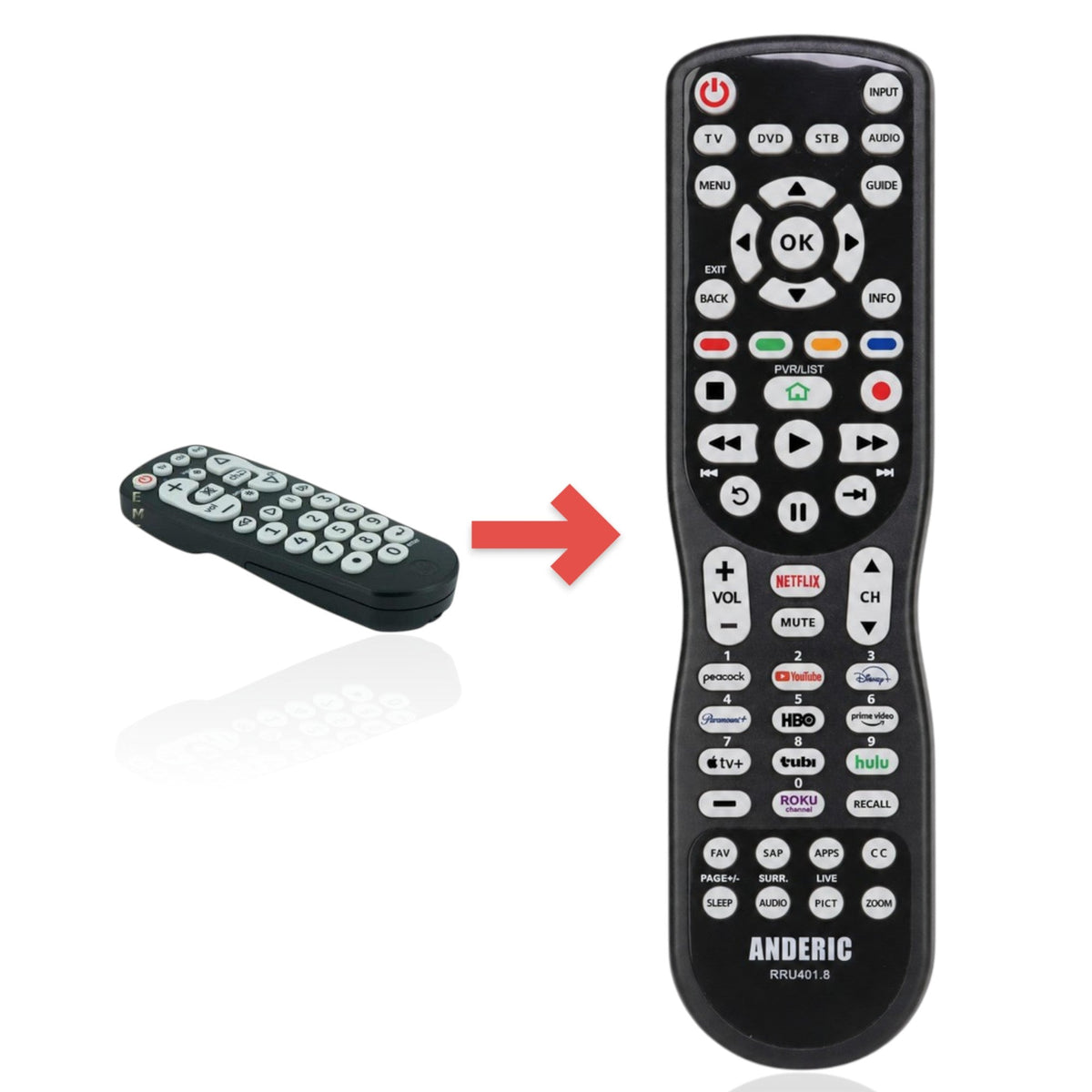 GE General Electric 25040 3-Device Universal Remote Control