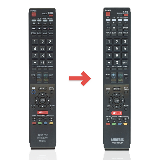 Anderic Substitute for GB005WJSA For Sharp TV Remote Control [RRGB118WJSA]