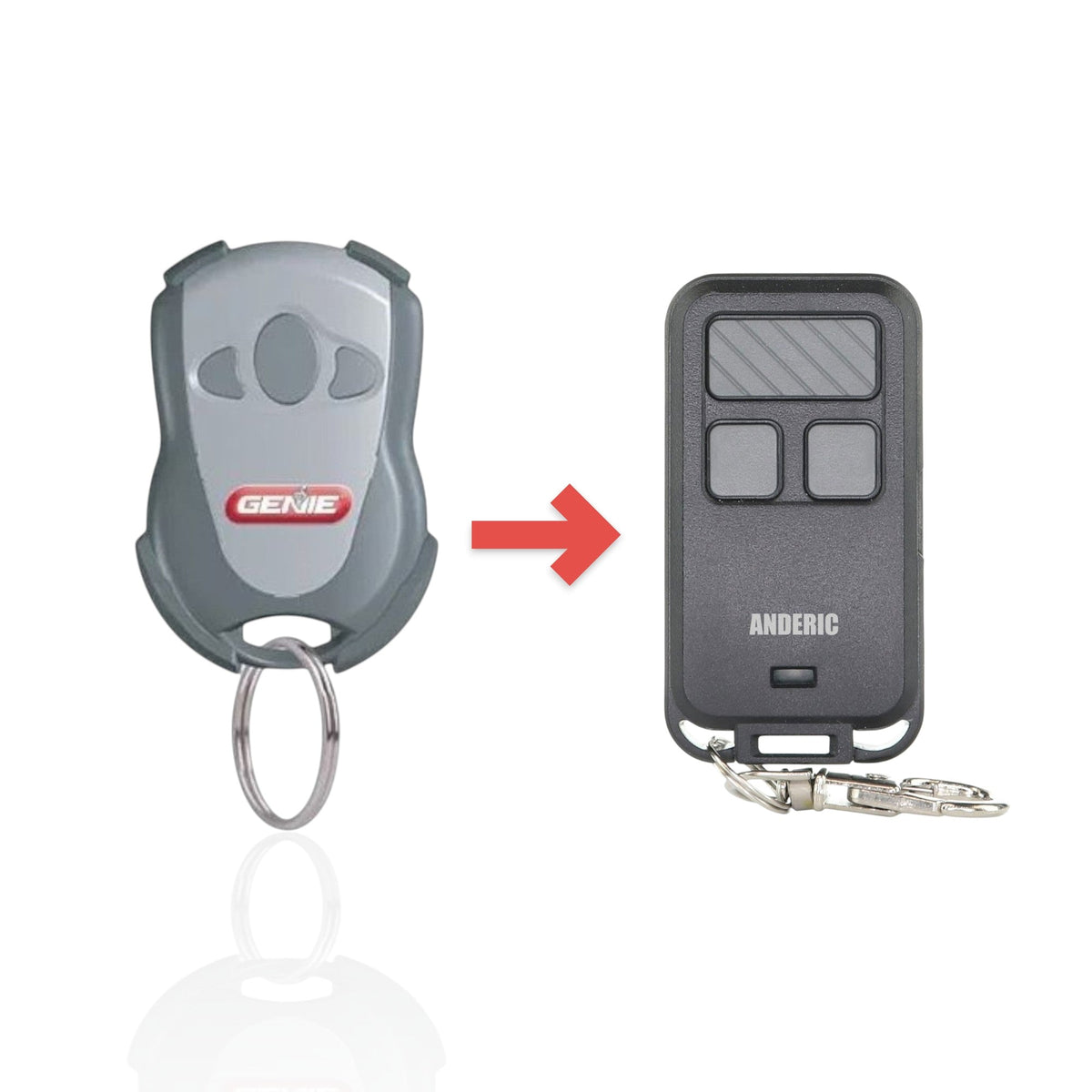 Genie GICTD-3 3-Button keychain 315/390MHz Garage Door Opener Remote Control