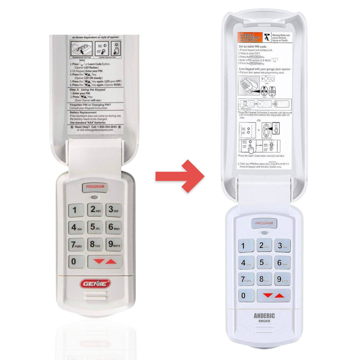 Genie GK-R Intellicode Keypad Garage Door Opener Remote Control