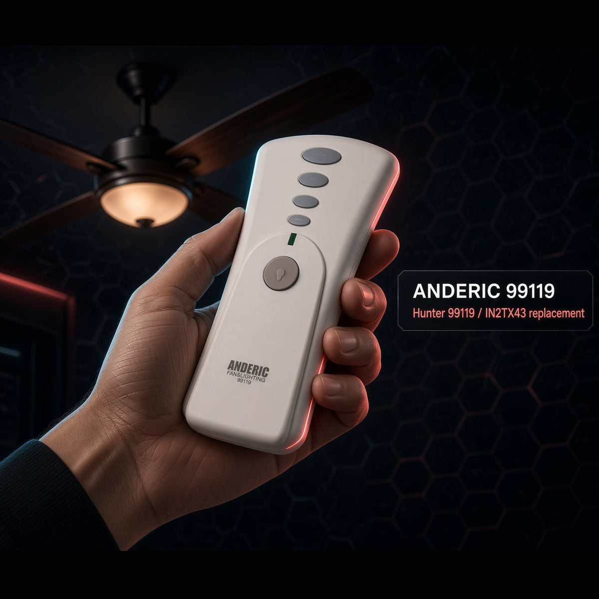 Anderic 99119 Replacement Ceiling Fan Remote Control for Hunter 99119