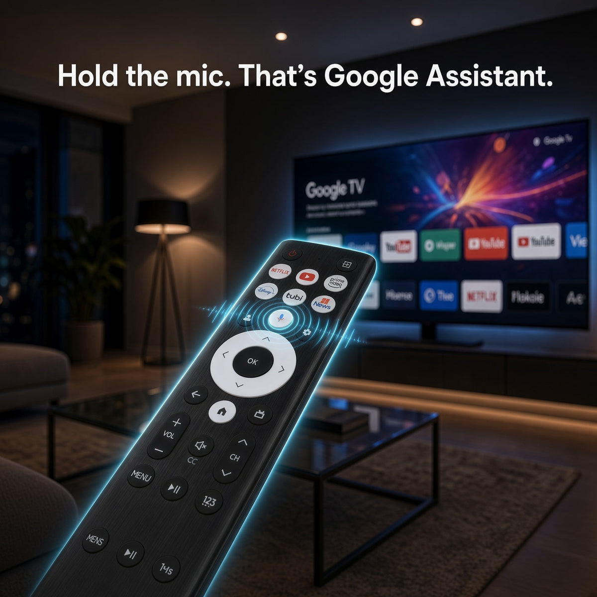 Hisense ERF6B80HL Google Voice TV Remote Control | Voice | Google Android | A7 Series | U8 Series - ERF6B80HL