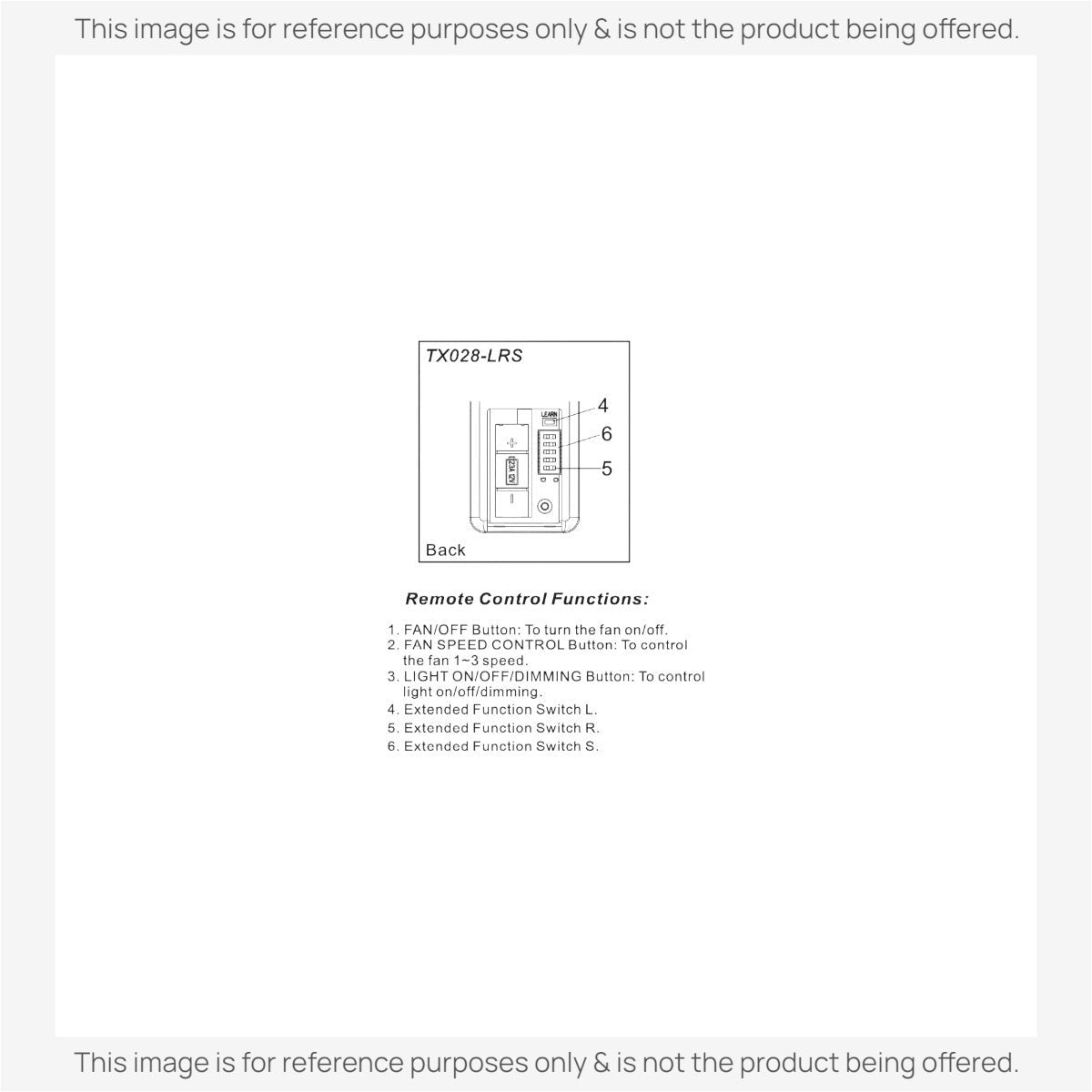 Hampton Bay TX028-LRS Ceiling Fan Remote Control
