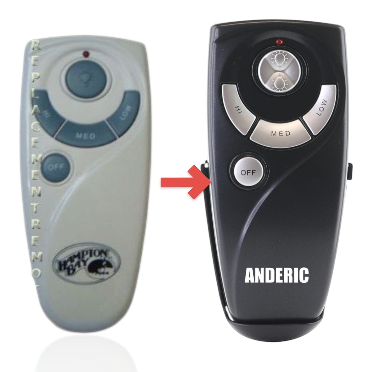 Hampton Bay UC7083T CHQ7083T White Ceiling Fan Remote Control